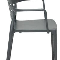 Cadeira Sofia Encosto Vazado com Braço Grafite Tramontina - 11