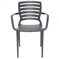 Cadeira Sofia Encosto Vazado com Braço Grafite Tramontina - 14