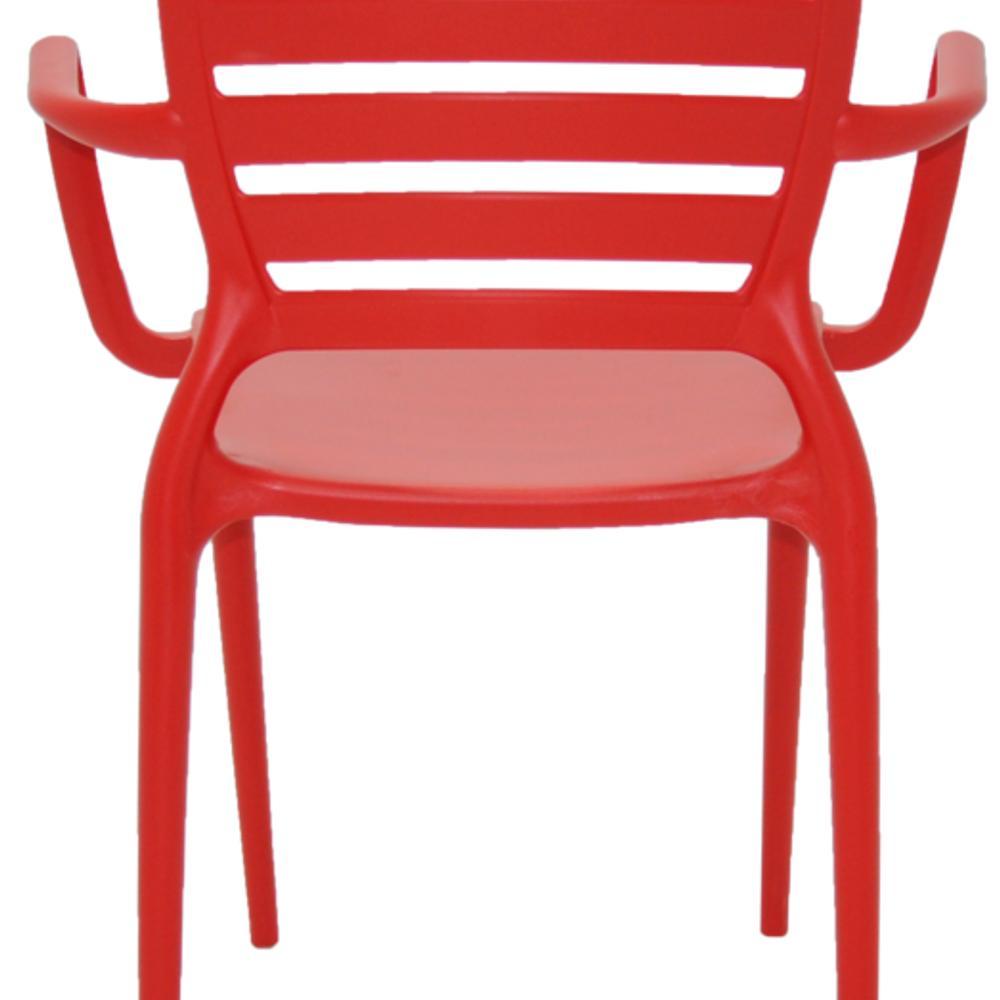 Cadeira Sofia Encosto Vazado com Braço Vermelha Tramontina - 4