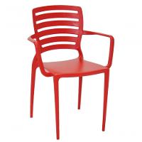 Cadeira Sofia Encosto Vazado com Braço Vermelha Tramontina - 1