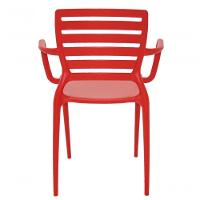 Cadeira Sofia Encosto Vazado com Braço Vermelha Tramontina - 5