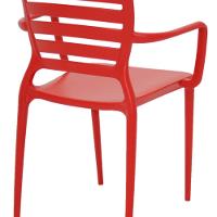 Cadeira Sofia Encosto Vazado com Braço Vermelha Tramontina - 6