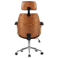 Kit 02 Cadeiras de Escritório Presidente Giratória com Regulagem de Altura Akon Pu Preto Gran Belo - 2