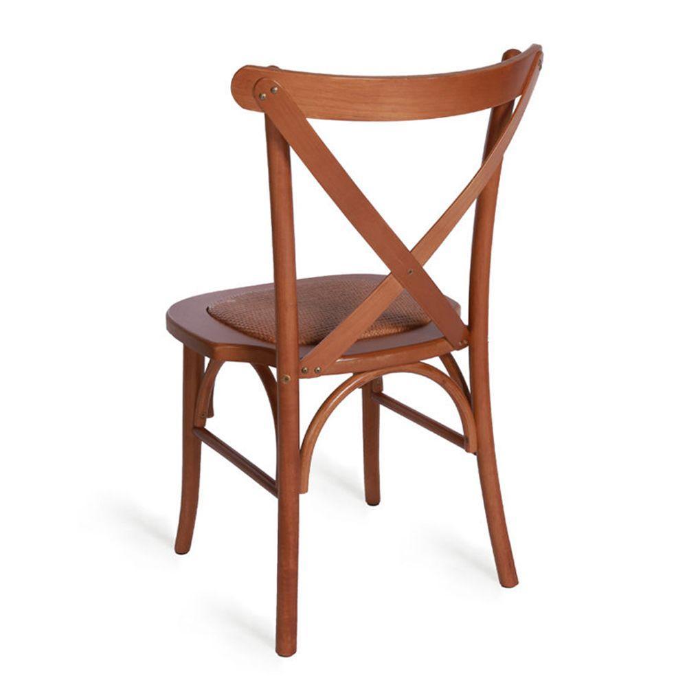 Cadeira de Madeira Espanha Assento em Rattan Empilhável - 2