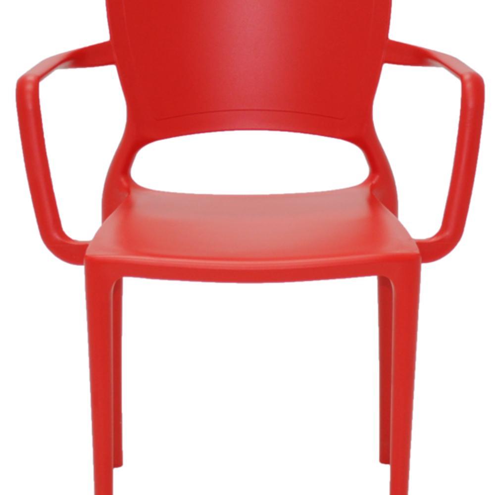 Cadeira Sofia Encosto Fechado com Braço Vermelha Tramontina - 8