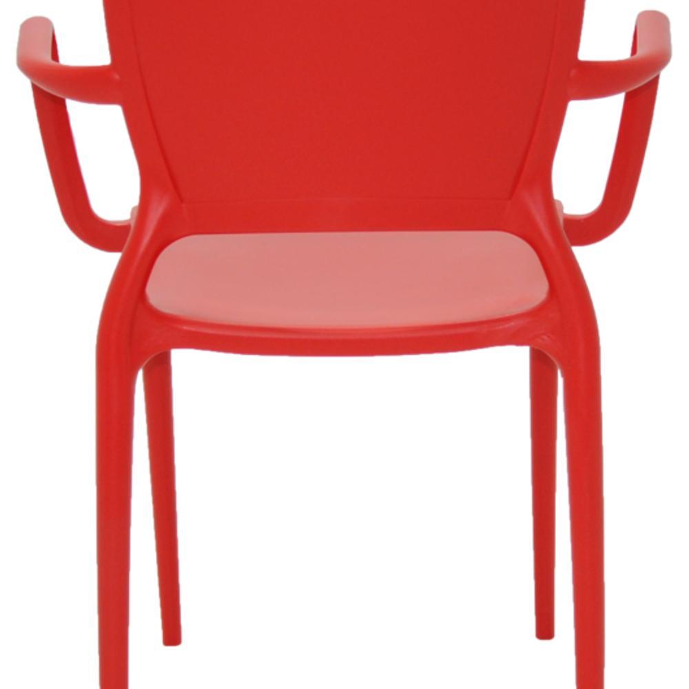 Cadeira Sofia Encosto Fechado com Braço Vermelha Tramontina - 3