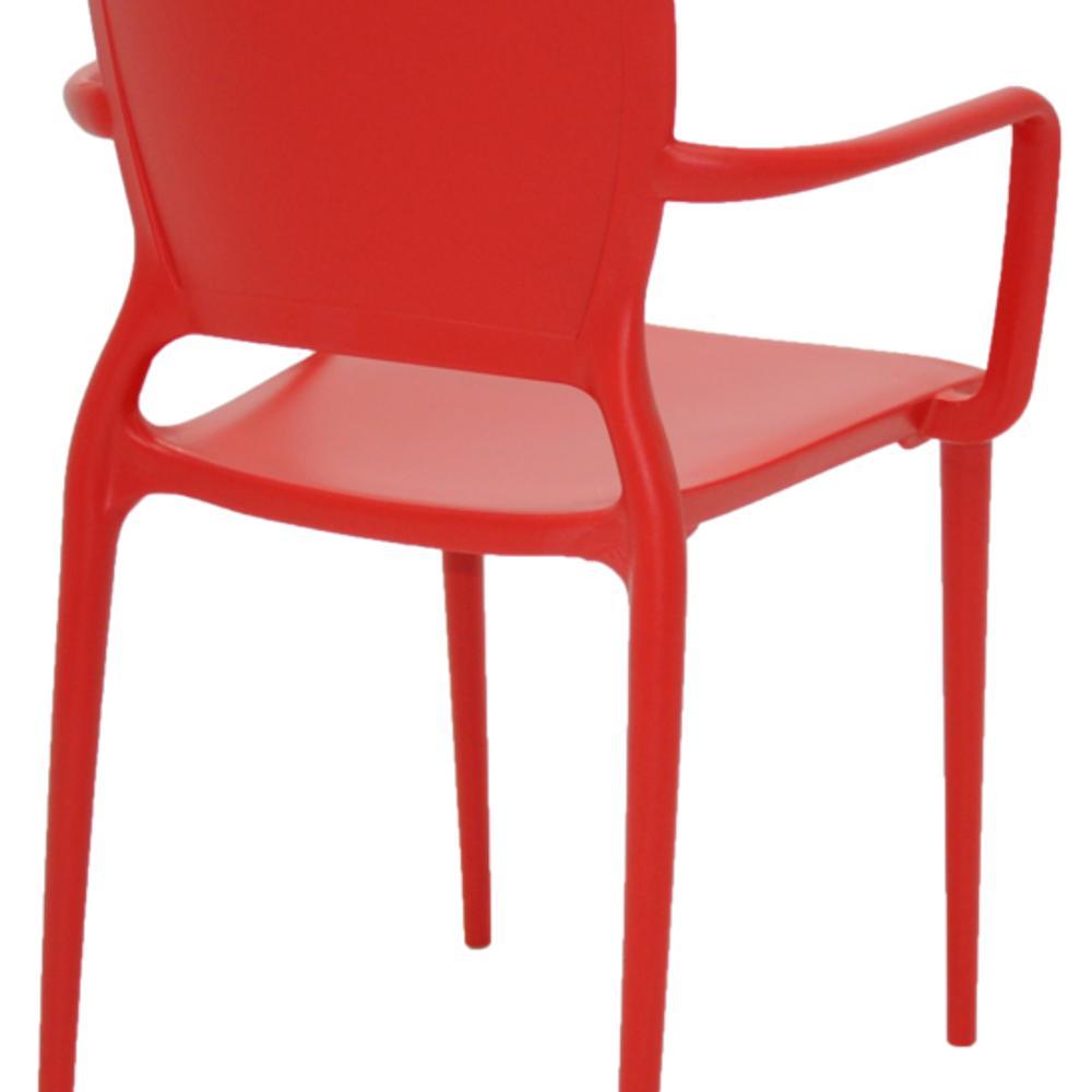 Cadeira Sofia Encosto Fechado com Braço Vermelha Tramontina - 5