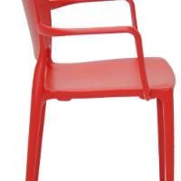 Cadeira Sofia Encosto Fechado com Braço Vermelha Tramontina - 7