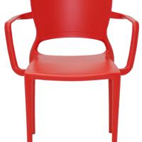 Cadeira Sofia Encosto Fechado com Braço Vermelha Tramontina - 8