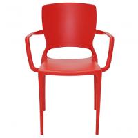 Cadeira Sofia Encosto Fechado com Braço Vermelha Tramontina - 9