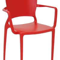 Cadeira Sofia Encosto Fechado com Braço Vermelha Tramontina - 10