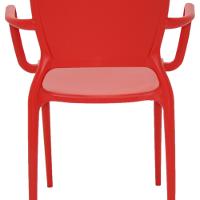 Cadeira Sofia Encosto Fechado com Braço Vermelha Tramontina - 3