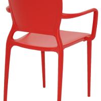 Cadeira Sofia Encosto Fechado com Braço Vermelha Tramontina - 5