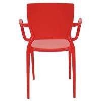 Cadeira Sofia Encosto Fechado com Braço Vermelha Tramontina - 6