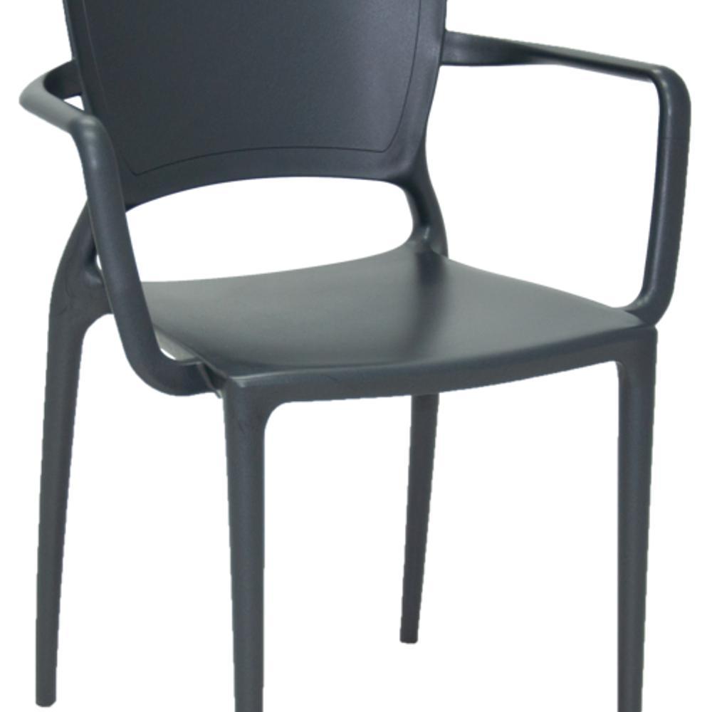 Cadeira Sofia Encosto Fechado Grafite com Braço Tramontina - 8