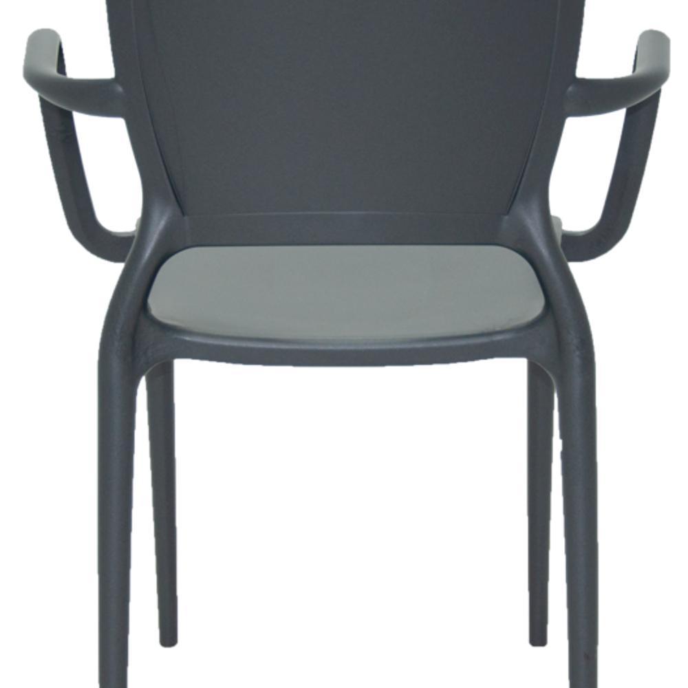 Cadeira Sofia Encosto Fechado Grafite com Braço Tramontina - 3