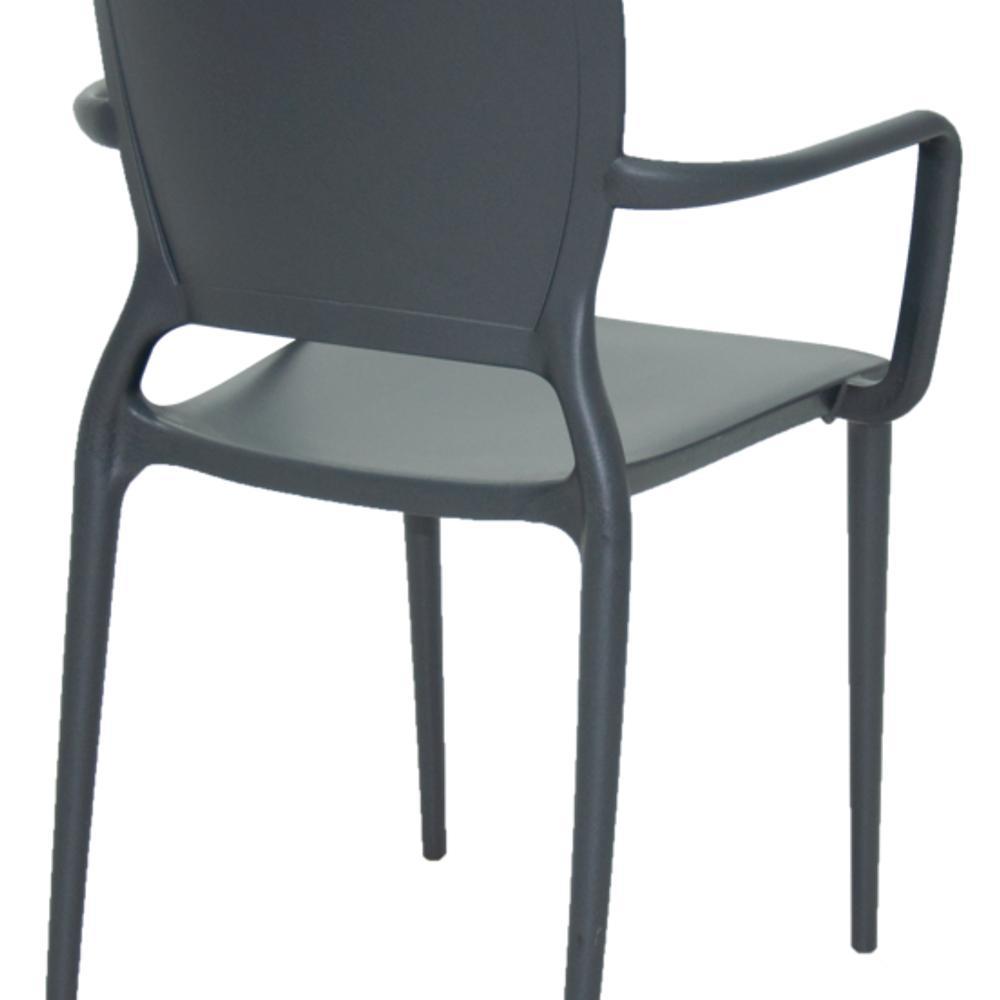 Cadeira Sofia Encosto Fechado Grafite com Braço Tramontina - 5