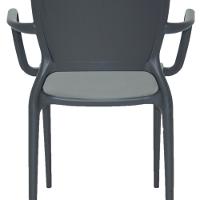 Cadeira Sofia Encosto Fechado Grafite com Braço Tramontina - 5