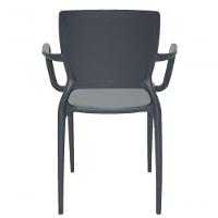 Cadeira Sofia Encosto Fechado Grafite com Braço Tramontina - 7