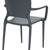 Cadeira Sofia Encosto Fechado Grafite com Braço Tramontina - 9