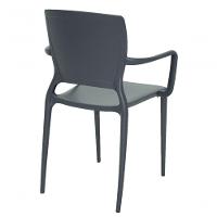 Cadeira Sofia Encosto Fechado Grafite com Braço Tramontina - 11