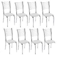 Kit 8 Cadeiras Ipanema Cromada Para Cozinha-Corino Branco-Gat Magazine - 2