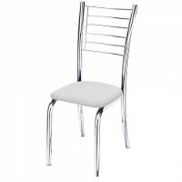 Kit 4 Cadeiras Iara Cromada Para Cozinha Branco - 3