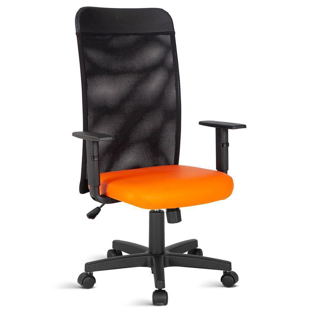 Cadeira Presidente Com Tela No Encosto Linha Turim Laranja - 1