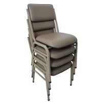 Kit Com 4 Cadeiras Empilháveis Auditórios Hotel Smart Cinza - 3