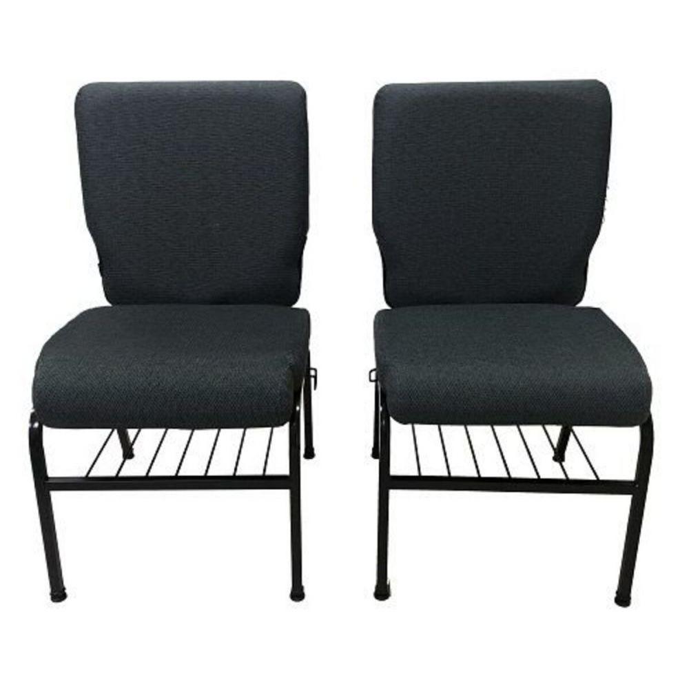 02 Cadeiras Para Igrejas com Porta Biblía Porta Cálice Cinza - 3