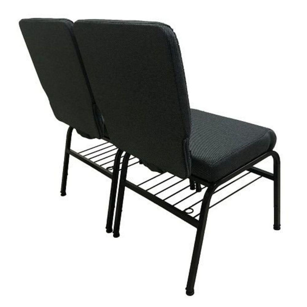 02 Cadeiras Para Igrejas com Porta Biblía Porta Cálice Cinza - 5