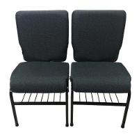 02 Cadeiras Para Igrejas com Porta Biblía Porta Cálice Cinza - 9