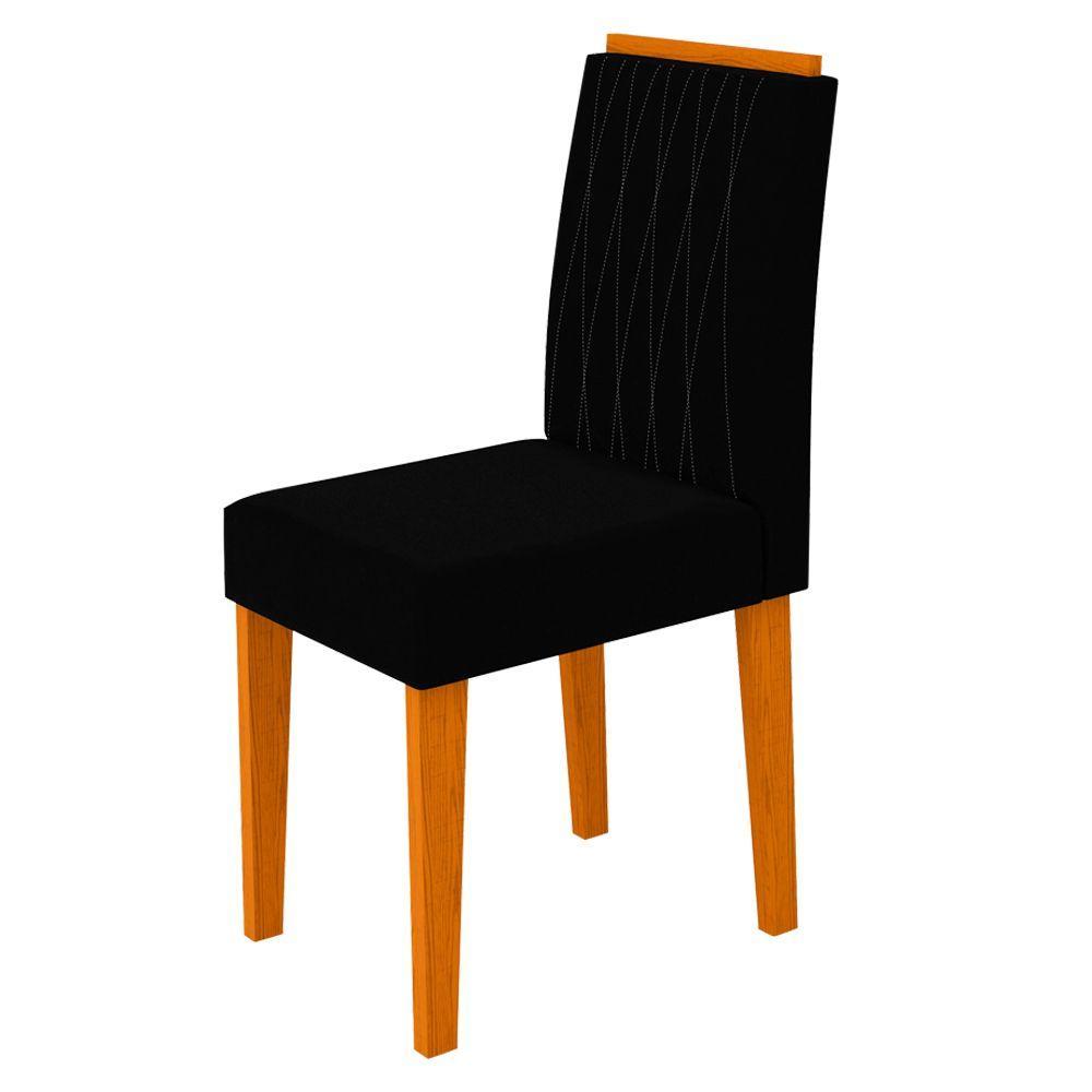2 Cadeiras Sala De Jantar Ana Ype Preto Veludo Vl07 - 3