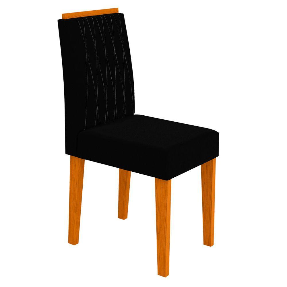 2 Cadeiras Sala De Jantar Ana Ype Preto Veludo Vl07 - 4