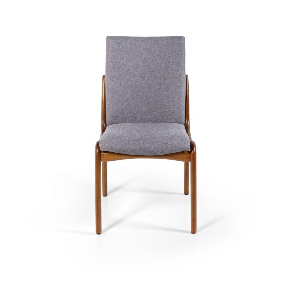 Conjunto 4 Cadeiras De Jantar Estofada Garbo Cinza Escuro - 3