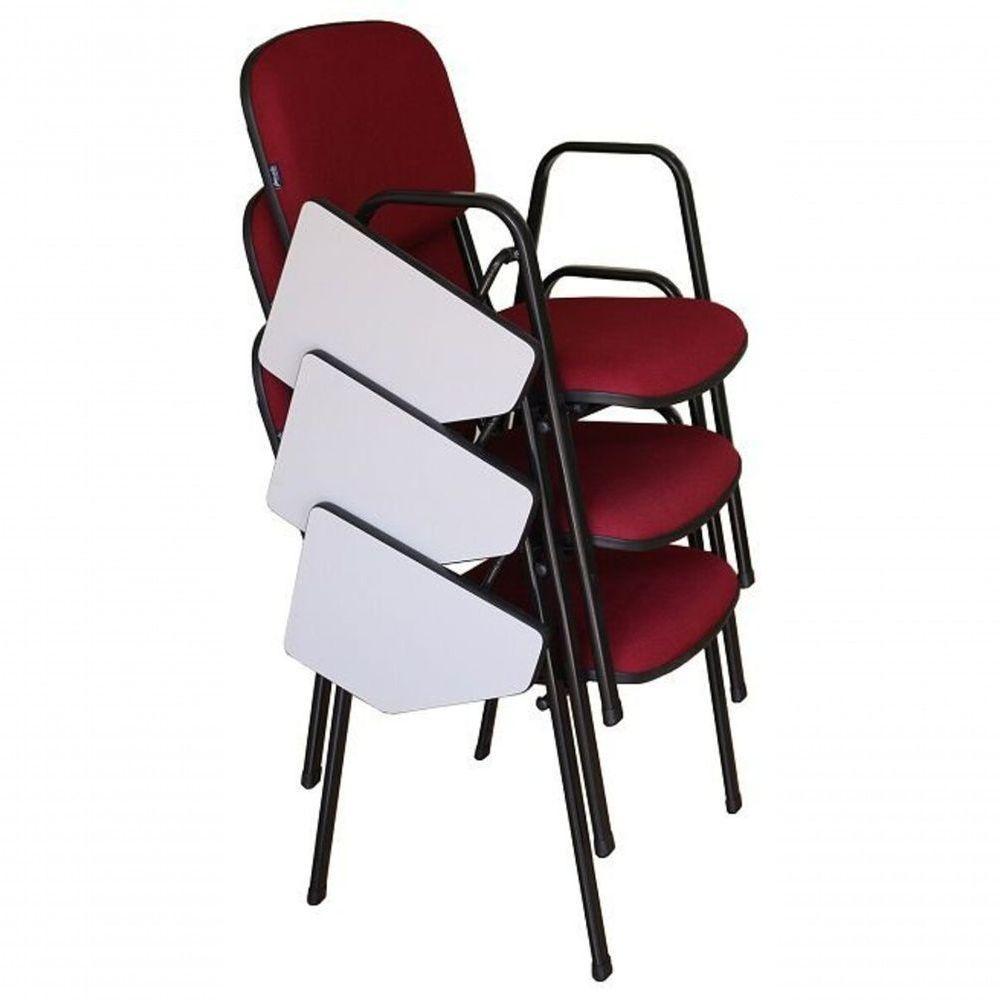 03 Cadeiras Universitárias Linha Hotel Auditório Vermelho - 1