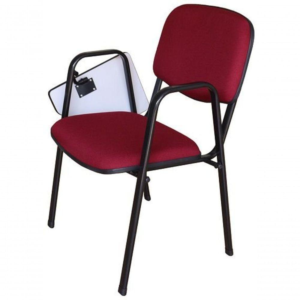 03 Cadeiras Universitárias Linha Hotel Auditório Vermelho - 4