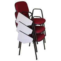 03 Cadeiras Universitárias Linha Hotel Auditório Vermelho - 3