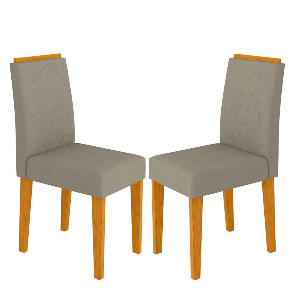 2 Cadeiras Sala De Jantar Ana Ype Marrom Claro Veludo Wd25 - 1