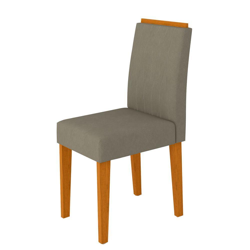 2 Cadeiras Sala De Jantar Ana Ype Marrom Claro Veludo Wd25 - 4