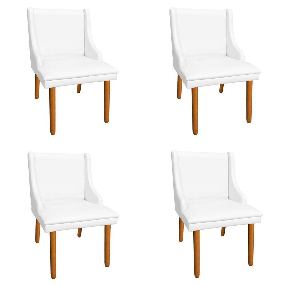 Kit 4 Cadeiras de Jantar Corino Pés Palito Branco - 3