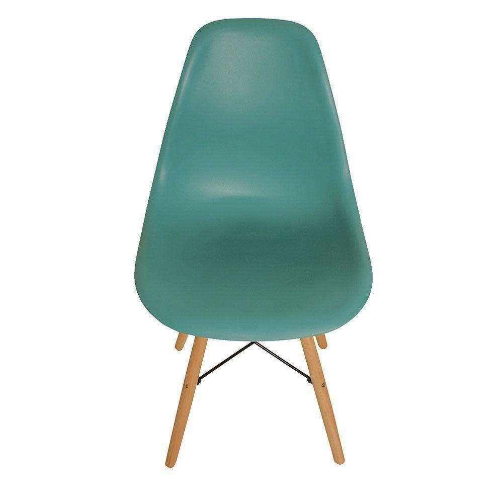 Cadeira Eiffel Charles Eames Base Madeira Azul Turquesa - 2