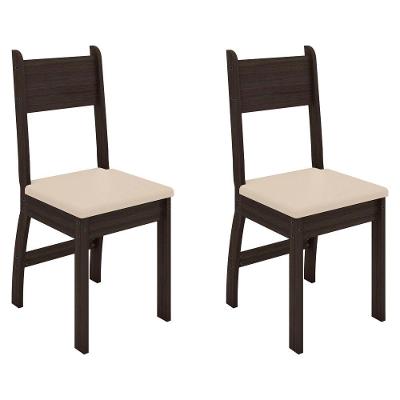 2 Cadeiras Sala De Jantar Milano Amendoa Savana Poliman