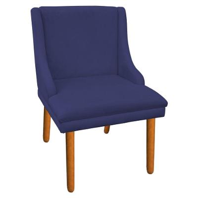 Kit 10 Cadeiras de Jantar Suede Pés Palito Azul Marinho