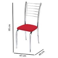 Kit 8 Cadeiras Iara Cromada Para Cozinha-Assento Vermelho-Gat Magazine - 4