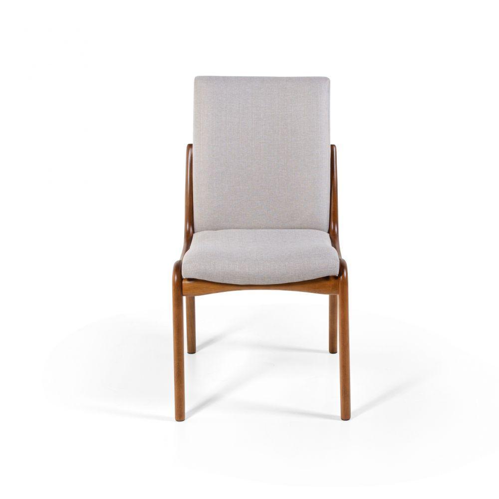 Conjunto 6 Cadeiras De Jantar Estofada Garbo Cinza Claro - 2