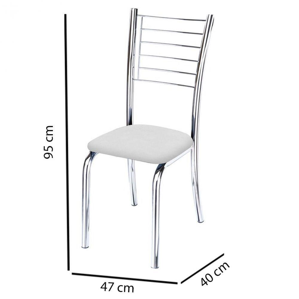 Kit 9 Cadeiras Iara Cromada Para Cozinha Branco - 4