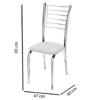 Kit 9 Cadeiras Iara Cromada Para Cozinha Branco - 4