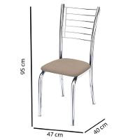 Conjunto 3 Cadeiras Ipanema Cromada Para Cozinha-Suede Bege-Gat Magazine - 4