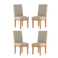 Kit 4 Cadeiras Estofadas Para Mesa De Jantar bege - 1